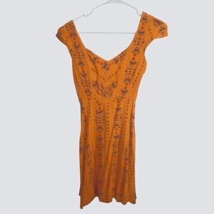 Urban Outfitters Mustard Yellow  Flutter Sleeve Sundress XS